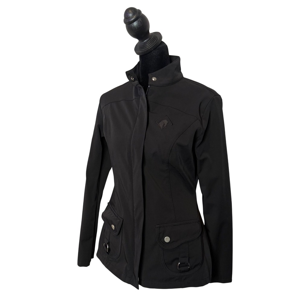 Arista Equestrian Softshell Jacket Elbow Patch Womens XS Black Full Zip Pockets